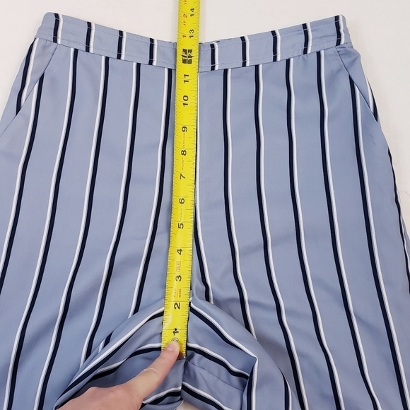 NWT J.O.A. High Waist Crop Pants Blue White Stripe XS - Picture 5 of 10
